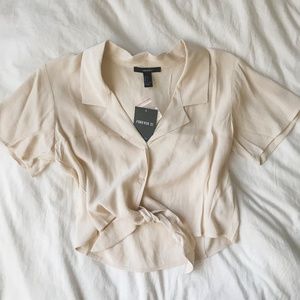 Crop top tie at bottom